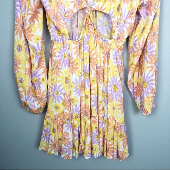 L*SPACE | Feelin’ Fine Cutout Mini Dress in Oopsie Daisy Print Women’s Size M - Picture 7 of 14